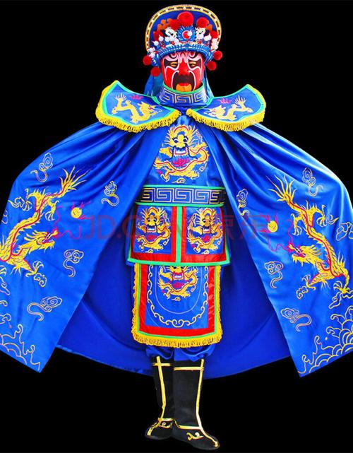 川剧变脸服装川剧变脸服装全套道具金丝线刺绣变脸服装全套 蓝色全套