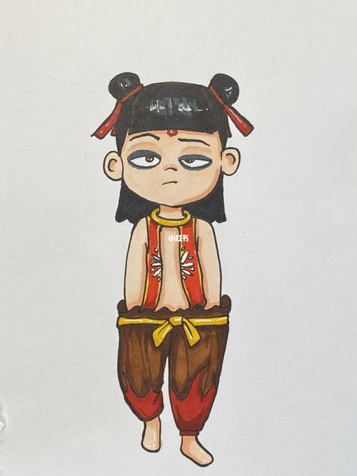 马克笔手绘哪吒_哪吒_手绘_马克笔_哪吒之魔童降世_文化_绘画