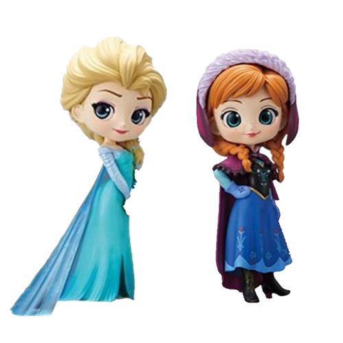 q版冰雪奇缘2艾莎女王安娜公主人偶手办模型底座蛋糕