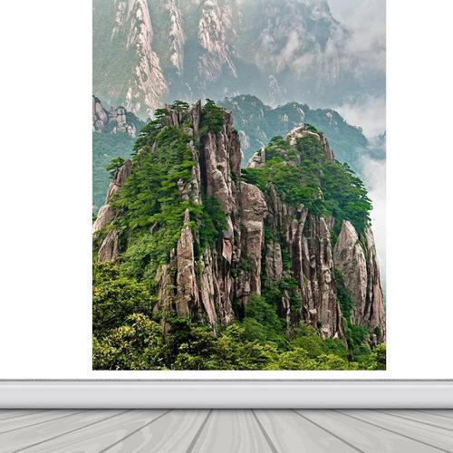 有山无水靠山图竖版贴画墙贴自粘贴纸办公室大山高山