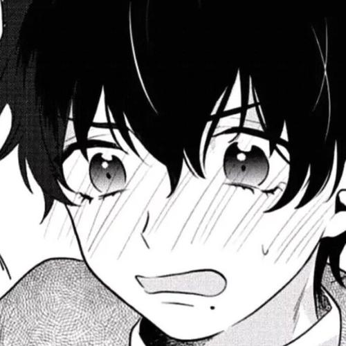 动漫头像:男生黑白害羞头像,脸红是喜欢一个人最好的证明