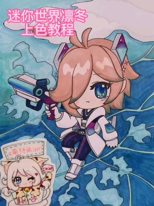 绘画迷你世界樱落凛冬原创动漫马克笔上色手绘画教程过程创意简笔画画