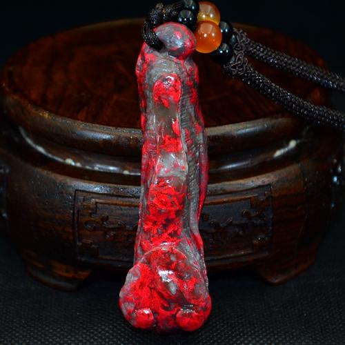 昌化鸡血石手把件《如意人生》凌东辉工作室作品 36.26克