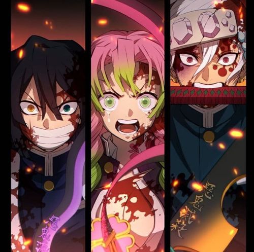 九柱绝不退缩 如果炎柱和虫柱有机会开启斑纹,不知会是什么形状?