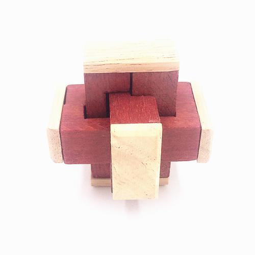 心心相印 鲁班锁益智经典解锁互动地摊木制玩具 孔明锁