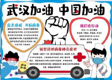 防空疫情中国加油手抄报 中国手抄报