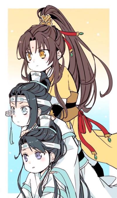 魔道祖师# 叠罗汉的小朋友超可爱啊啊啊啊啊!画师:remmirath5