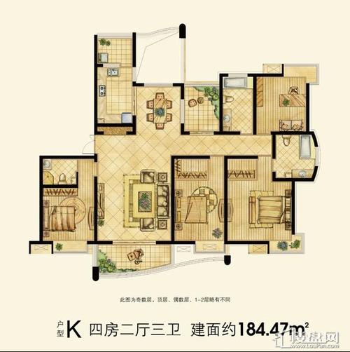 绍兴御景豪庭3室2厅2卫户型图-绍兴楼盘网