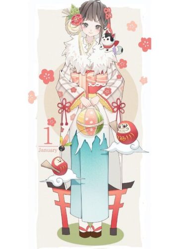 十二月拟人动漫少女图