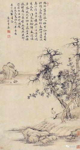 "童心和尚"上睿的《携琴访友图》_国画赏析_零二七艺考