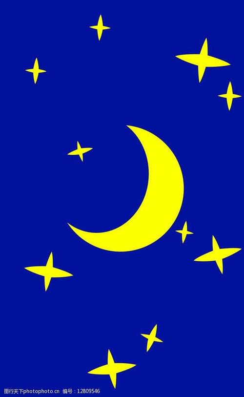 月亮星星夜空图片