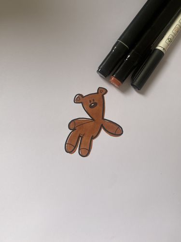 9.18|马克笔简笔插画作品|憨豆先生的泰迪熊
