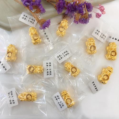 足金999纯黄金时来运转貔貅转运珠路路通配件diy手编送朋友工厂