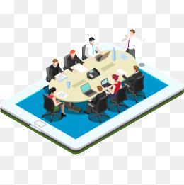 "开会卡通矢量"