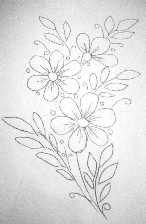 刺绣图案大全推荐几张简单的花卉刺绣图案