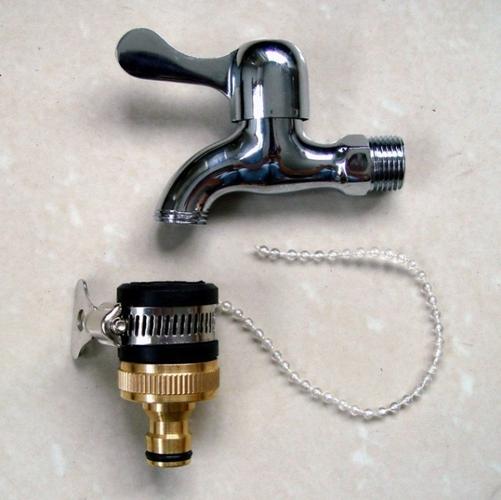 带防滑链铜橡胶口接头 连接家用普通水龙头洗车浇花水管 配件接头