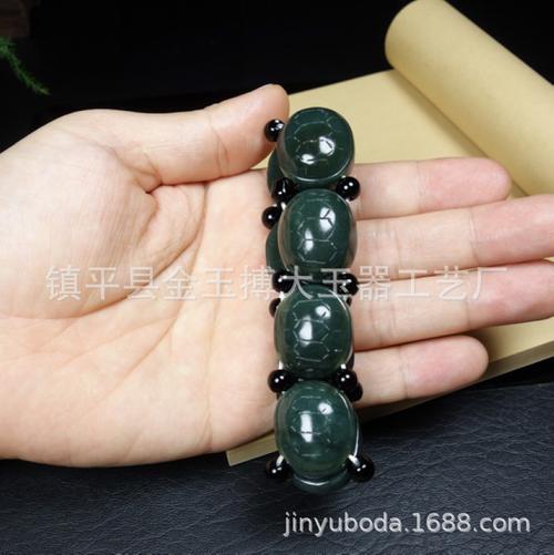 新疆和田玉青玉富贵长寿手串男款手链 和田玉龟壳手链