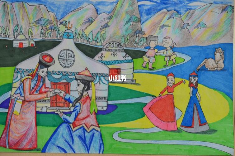 内蒙古主题绘画_绘画_十一去哪玩_民族团结绘画_文化
