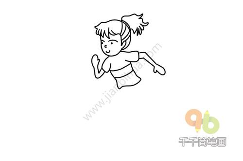 热爱足球的女运动员简笔画