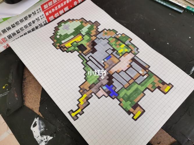 马赛克格子画_格子_马克笔_文化_绘画