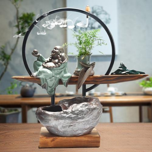 家居禅意流水摆件客厅装饰玄关工艺办公招财风水中式创意开业礼品