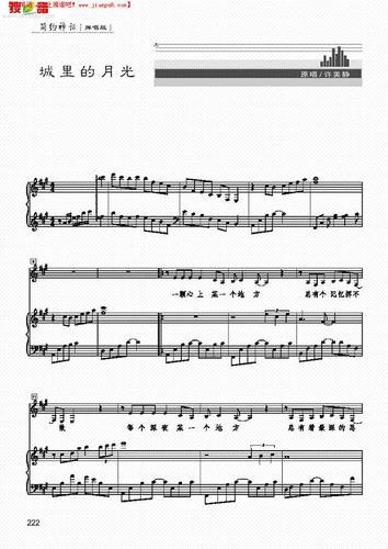 《城里的月光 钢琴伴奏谱》钢琴谱