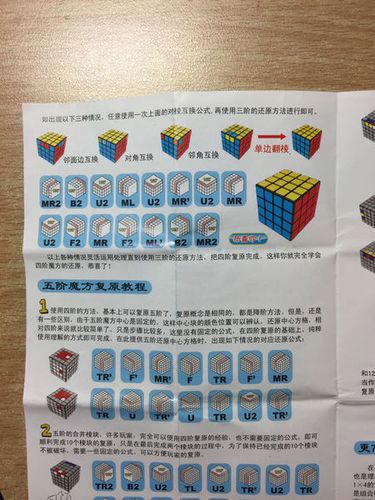 圣手魔方 四阶魔方 复原图纸 也就是说明书 求照片