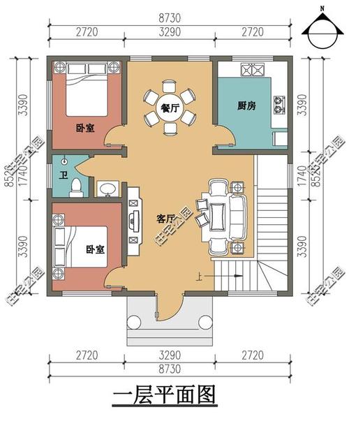 原创农村建房占地面积80至100平米房屋方正三层带露台该怎么设计