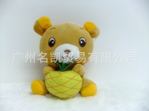 抱水果小熊 熊公仔3款 小熊抱西瓜/菠萝/草莓 18cm 适合抓机