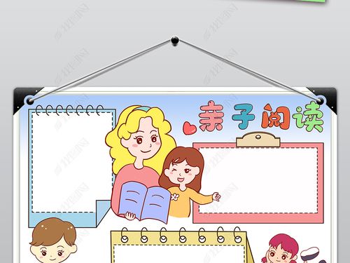 亲子共读小报亲子阅读手抄报读书心得体会读后感电子小报模版