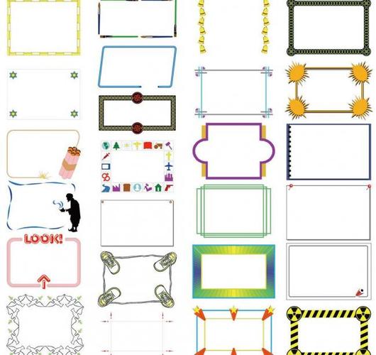 看板花边通告栏黑板报矢量素材 看板花边通告栏黑板报模板下载 看板