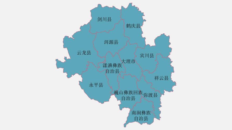 大理地图高清全图矢量可编辑全市各县区行政区划地图