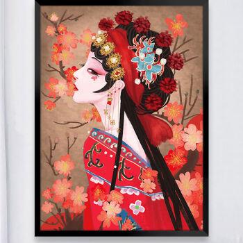 美女京剧脸谱花旦人物客厅卧室满钻5d钻石画花旦满绣3040棉线整套工具