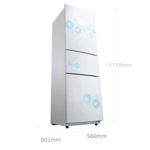 美的(midea) bcd-216tm(e)216升 三门冰箱 三温区 省电节能 悦动白