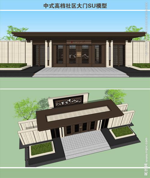 中式高档社区大门图片