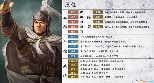 三国志14张任属性个性一览