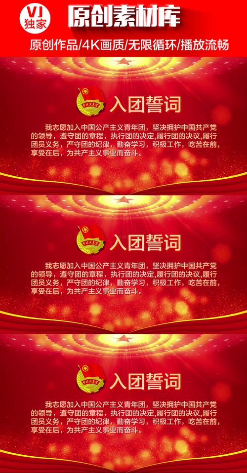 【原创】4k无限循环入团誓词背景视频