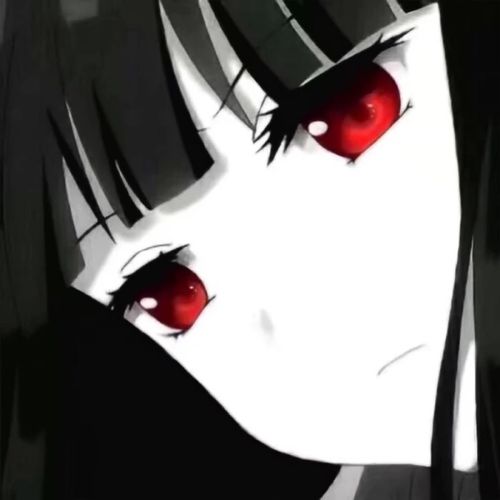 丧 女头 黑白头像 红眼睛