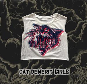 dmc脏兽 demerit过失乐队猫无袖t恤girls tee