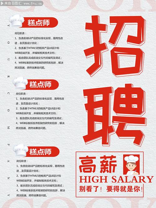 甜品店招聘海报