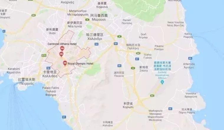 区域特点:雅典市中心区域地理位置优越,区域内分布众多历史古迹,旅游