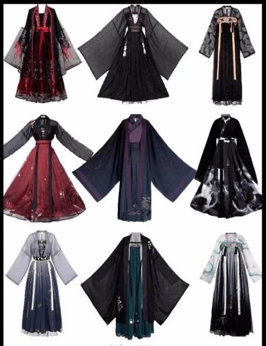汉服素材古风中国风绘画参考二次元动漫人物角色服装设计