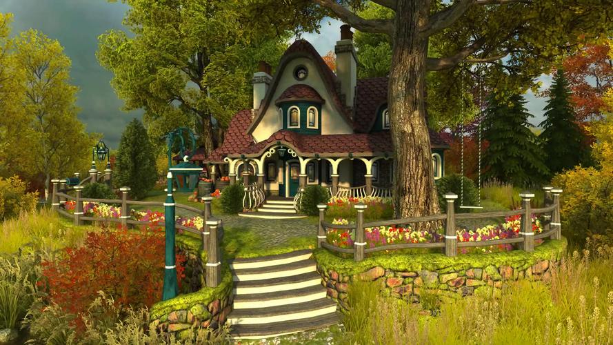 森林小屋,童话背景