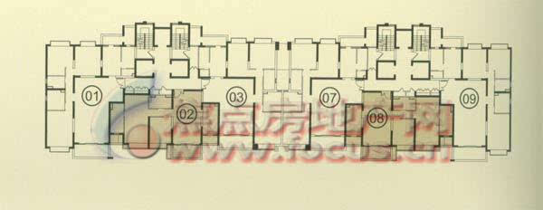 嘉里华庭二期两房两厅两卫户型标准平面图户型