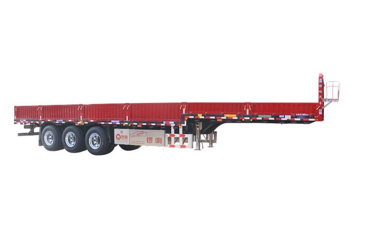 锣响挂车栏板式半挂车锣响60标箱空气悬架前桥提升