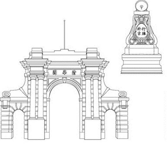 求清华园大门正面高清大图(最好是简笔画,没有就实景图),百度云发我