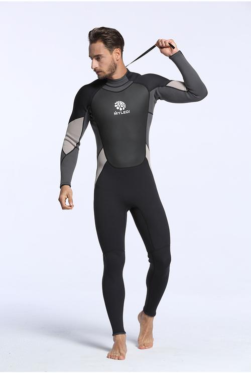 新款3mm连体潜水服浮潜服氯丁橡胶潜水衣防寒保暖男士