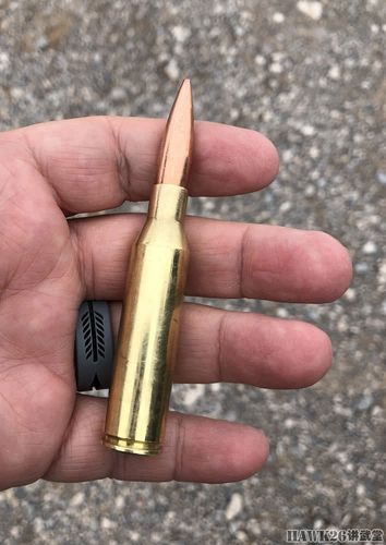 这是该枪使用的.338诺玛马格南弹药,同样是由西格绍尔公司制造的.