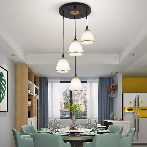 新款北欧风餐厅吊灯美式餐厅吊灯三头四头现代简约餐厅灯单头吊灯