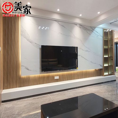 套餐电视背景墙2021新款岩板大板大理石影视墙瓷砖
